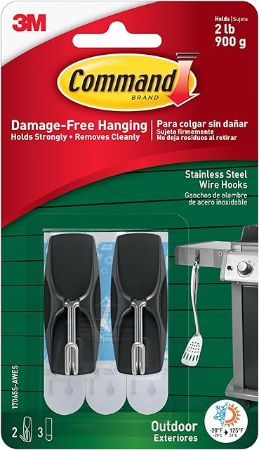 Command Toggle Wall Hooks, Black Wire, 2 Hooks