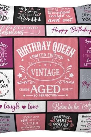 Birthday Gifts for Women Best Friend, Birthday Decorations/Presents for Woman Mom Daughter, Christian Birthday’s Gifts for Wife/Sister/Grandma/Aunt Backdrop Throw Pillow Covers 18 x 18 Inch
