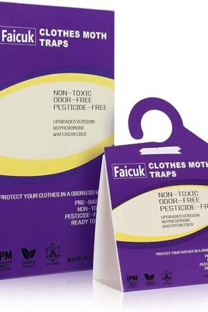 12-Pack Clothes Moth Traps with Pheromone Attractant for Closet and Carpet