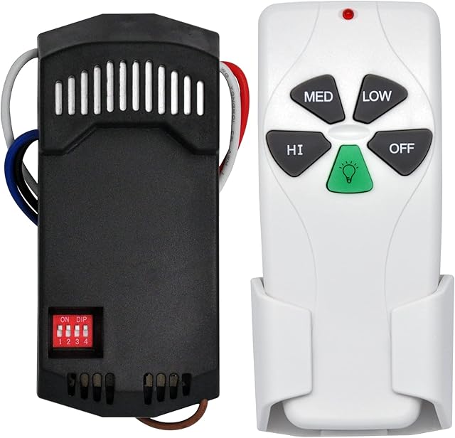 Universal Ceiling Fan Remote Control Kit Replacement for Harbor Breeze Hampton Bay Hunter Litex,3-Speed Light Dimmer with FAN28R Receiver, Replace for FAN-53T 2AAZPFAN53T 11T KUJCE9103 UC7030T