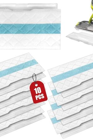10 Pcs Disposable Mop Pads Refill for Shark VACMOP Pro Cordless Hard Floor Vacuum Mop VM252 VM251 VM200 VM200C VM190 VM252C QM250 VM250 VC205 Spare Parts, Part VMP30