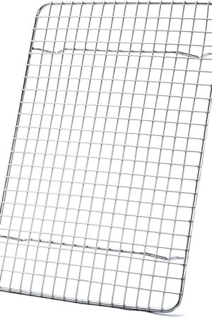 Aisoso Cooling Rack For Baking, Baking Rack with 18/8 Stainless Steel Bold Grid Wire, Multi Use Oven Rack Fit Quarter Sheet Pan, Oven and Dishwasher Safe, 8.5 x 12 Inches