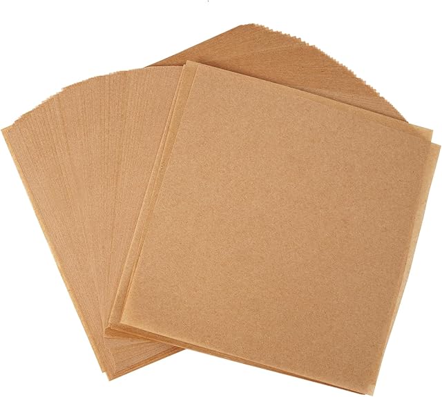 200Pcs 6 x 6 In Hamburger Patty Paper, Unbleached Parchment Paper Squares, Non-Stick Wax Paper Sheets for Separate Burgers, Butter, Cookies, Storing Foods, Freezing