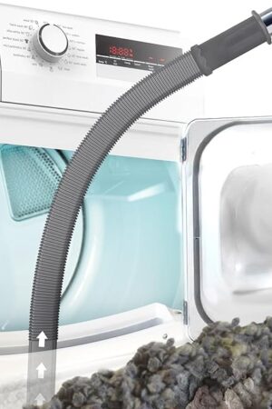 Dryer Vent Cleaner Kit, Dryer Lint Vacuum Attachment Compatible with Most Vacuum Cleaner, Flexible Lint Remover Cleaning Tool, Deep Gray