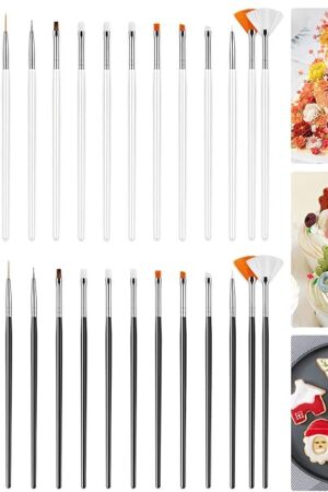 30PCS Food Safe Paint Brushes - Professional Cake Decorating Tools Kit for Cookies, Cupcakes & Fondant Cookie Decorating Supplies