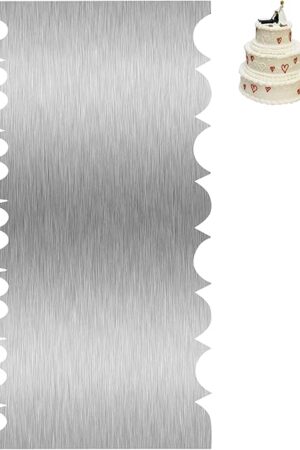Cake Scraper Smoother Cake Decorating Supplies Kit 8.6 Inch Metal Bench Scraper for Baking Buttercream Smoother Stainless Steel Frosting Cake Comb Edge Side Jagged Comb for Cream Cake-3