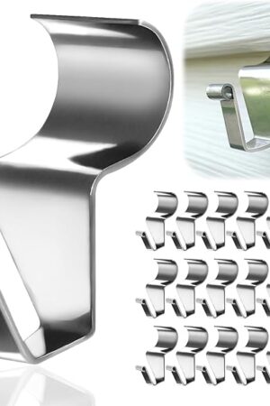 24-Pack Vinyl Siding Hooks Hanger, Heavy Duty Stainless Steel Vinyl Siding Clips, No-Hole Needed Front Porch Decor, Siding Hooks for Hanging Outdoor