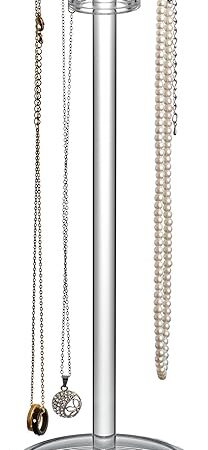 Amazing Abby - Temptation - Necklace Holder Stand with Spinning Hook Design, Jewelry Organizer Stand, Bracelet Tree Display, Perfect Storage Solution for Necklaces, Bracelets, Rings, and More