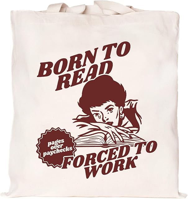 Book Canvas Tote Bag for Women, Aesthetic Tote Bag Shoulder Reusable Grocery Bags Book Lovers Gifts for Readers