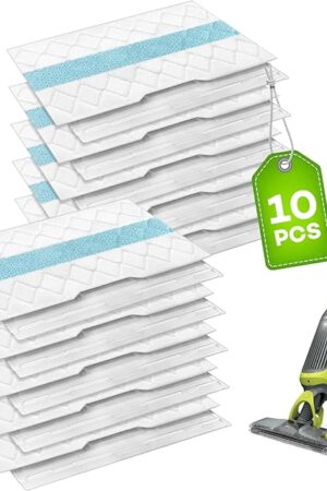 10Pcs Disposable Hard Floor Pad Refills for Shark VACMOP Pro VM252 VM251 VM250 VM200 VC205 QM250 VM190 VM200P12 VMP30, Vacuum Mop Pad for All Sealed Floors