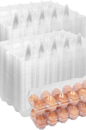 120 Pack Egg Cartons Cheap Bulk 12 Count Egg Containers for Chicken Eggs, One Dozen Empty Egg Cartons for Home Ranch Chicken Farm, Commercial Business Market Display, 2x6 Grids