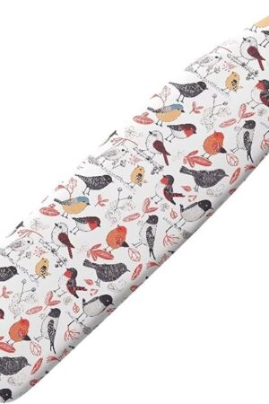 Bird Ironing Board Cover, Folk Art Hand Draw Birds Ironing Board Cover for Standard Size 15x54 Inch, Animal Graffiti Art Iron Protective Cover with 3 Fasteners