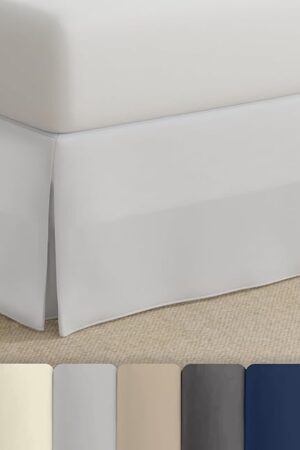 Bed Maker’s Never Lift Your Mattress Bed Skirt, Designed for Box Spring Beds, Split Corners, 14 Inch Drop Length, King, White
