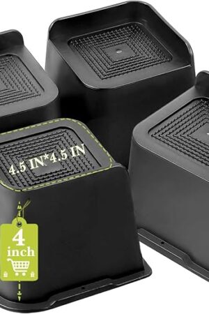 Bed Risers 2 inch, 3 inch, 4 inch, 6 inch, 8 inch Heavy Duty, Oversized Furniture Riser for Couch Sofa Table Chair Leg Frame Dorm, Support up to 6000 Lbs (Black 4 Pack, 4 inch)