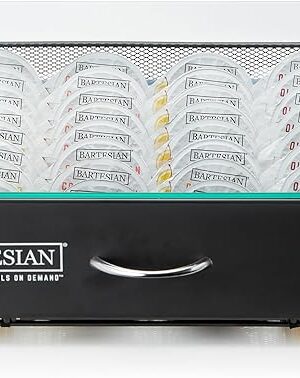 Bartesian Cocktail Capsule Storage Drawer Organizer - Stylish Mixology Cocktails Drink Mixer Holder Dispenser - Home Bar Accessories for Cocktail Maker Machine - Holds Up to 36 Bartesian Capsules