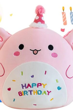 Axolotl Plush Adorable Axolotl Stuffed Animals Soft Birthday Gift Axolotl Plushies Pillow for Kids Boys Girls Pink 8 inch