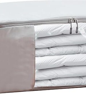 Comforter Storage Bag - Folding Organizer bag for King/Queen Comforters, Pillows, Blankets, Bedding/Quilt, Blanket, Duvet, Mothproof Space Saver; Large Collapsible Organizers, 24"x14"x11"
