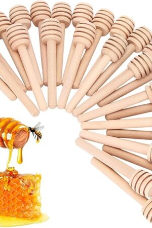 30 PCS Honey Dipper Sticks, 3 Inch Wooden Honeycomb Sticks, Mini Honey Stirrer Sticks for Honey Jar Dispense Drizzle Honey, Bridal Favors First Birthay Baby Shower Decor on Cakepops (30, 3 inch)