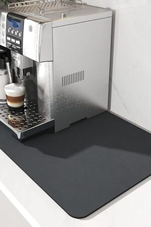 AMOAMI-Coffee Mat Hide Stain Rubber Backed Absorbent Dish Drying Mat for Kitchen Counter-Coffee Bar Accessories Fit Under Coffee Maker Coffee Machine Coffee Pot Espresso Machine Dish Rack