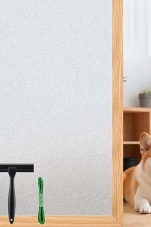 Window Privacy Film, Frosted Glass Window Film,for Glass Windows Cover, Static Cling, Removable, Reusable, Anti-UV, Anti-Glare, Heat Blocking (Pure, 17.5X78.7 Inch)