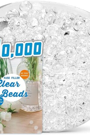 140,000 Clear Water Gel Beads for Centerpieces, Tansparent Vase Filler for Floating Candle, Christmas Decoration, Wedding Centerpiece, Floral Decorations, Soilless Planting