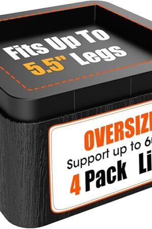 Bed Risers 3 Inch, Oversized Fit Up to 5.5" Legs, Heavy Duty Support 6000lbs, Stackable 6/9 inch Bed Raising Blocks Furniture Sturdy Bed Lifts for College Dorm Rooms, Couches, Tables, Desks