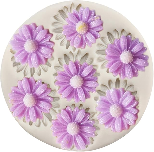 Daisy Flower Silicone Molds Chrysanthemum Flower Fondant Mold For Cake Decorating Cupcake Topper Candy Chocolate Gum Paste Polymer Clay