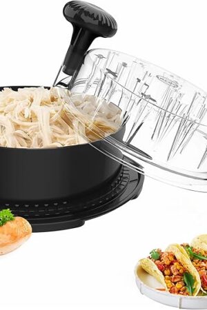 Chicken Shredder, 2025 Pro Chicken Breast Shredder Tool Twist Large, Visible Meat Shredder Machine with Widened Anti Slip Mat Fix, Suitable for Tocas, Buffalo Chicken Dip, Dishwasher Washable