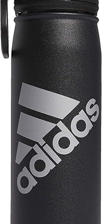 adidas 20 oz Stainless Steel Water Bottle, Insulated Double-Walled 18/8 Metal, Men, Women, Girls and Boys
