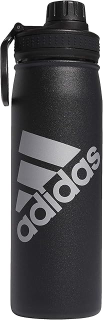 adidas 20 oz Stainless Steel Water Bottle, Insulated Double-Walled 18/8 Metal, Men, Women, Girls and Boys