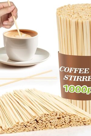 1000pcs Sip Stirrers - Bamboo Coffee Stir Sticks Disposable Hot Drink Beverage Stirring Swizzle Stir Sticks For Coffee，Milk, Juice, Cocktail, Chocolate, Suit For Party, Bar 5.5 Inch Square