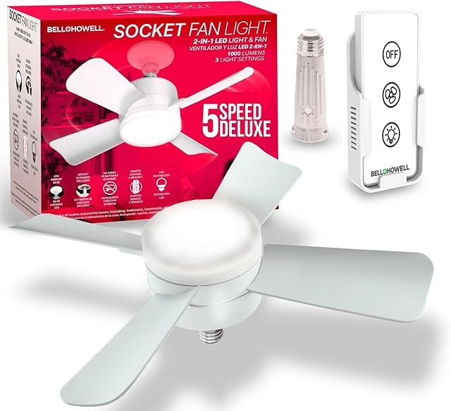 Bell+Howell Socket Breeze Light LED Ceiling Fans