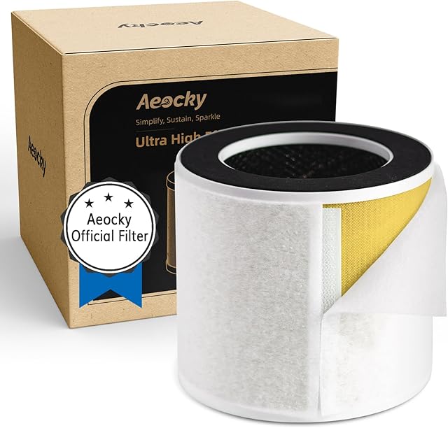 5-in-1 Air Purifier Replacement Filter for Aeocky Pandora with Washable Pre-Filter, Activated Carbon Filter, 2nd Generation, 1 Pack, PET