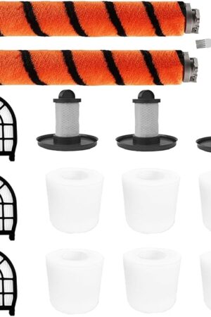 Brush Roller Foam Hepa Felt Filters Compatible with Shark LZ600 LZ601 LZ602 LZ602C APEX UpLight Lift-Away DuoClean Vacuum Cleaner # XFFLZ600 & XHFFC600