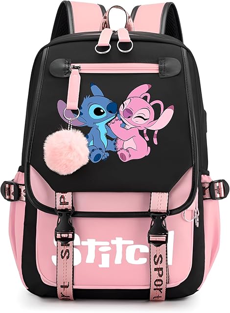 Girls School Backpack Cute Daypack Rainbow Bookbag Pink Schoolbag Kid Backpack For Gifts (Pink4)