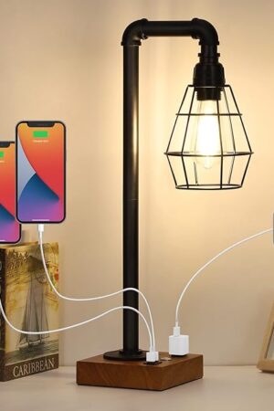 CADUKE Industrial Touch Control Table Lamp Bedside Nightstand Desk Lamps