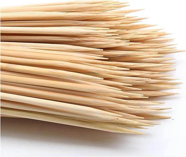 200PCS 12 inch Bamboo Skewers for Wooden Sticks, BBQ,Appetiser,Fruit,Cocktail,Kabob,Chocolate Fountain,Grilling,Kitchen,Crafting and Party. Φ=3mm, More Size Choices 6"/8"/10"/12"/36"
