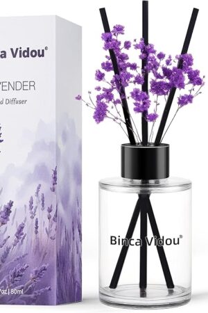 Binca Vidou Reed Diffuser Reed Oil Diffusers Set for Office Decor Bedroom Living Room Aromatherapy 2.7oz 80ml