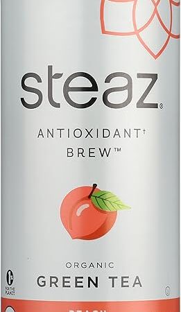 Steaz Organic Iced Green Tea, Peach, 16 oz