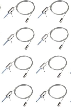 16 Pack 3.2 ft Light Hanging Wire Kit, Ceiling Suspension Cables with Adjustable Grippers for Hexagon Garage Lights, LED Panels, Aquarium Lights, Max Load 6.6 lbs Per Cable