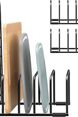 Cutting Board Organizer, [2-Pack] Cutting Board Holder Rack Baking Cookie Pan Sheets Cooling Small Racks Storage Stand for Kitchen Cabinet Countertop Bakeware Organizer 7.87 x 7.24 x 3.28 in