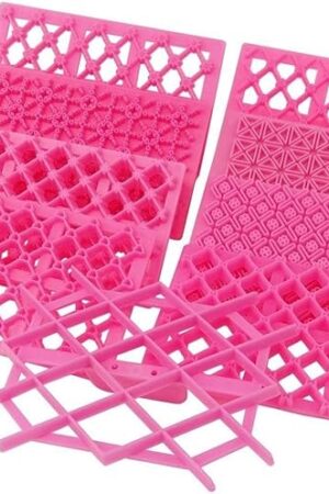 Cake Fondant Embossing Mould,9 Pack Different Patterns Fondant Embosser,Lace Flower Cookie Cutter Set,Diamond Shaped Biscuit Molds,Cake Fondant CupCake Decorating