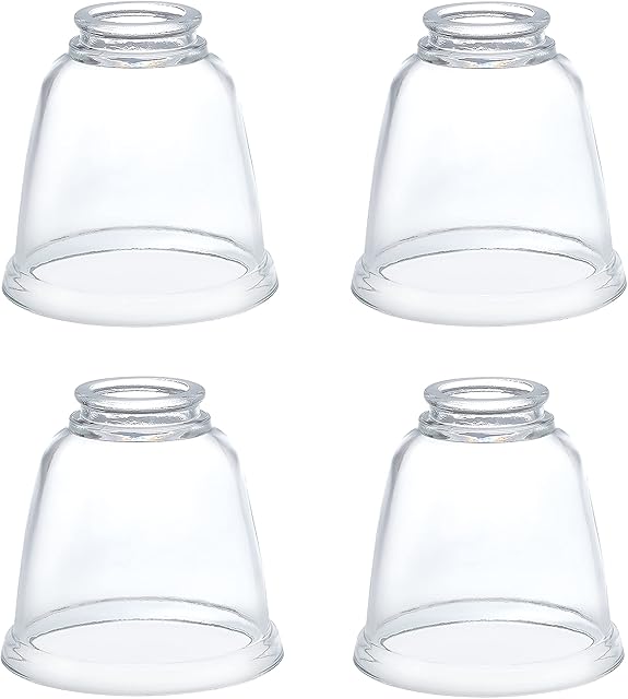 Aspen Creative 23127-4 Contemporary Clear Ceiling Fan Replacement Glass Shade, 2-1/8" Fitter, 4-5/8" Diameter x 4-1/2" Height, Clear, 4 Pack