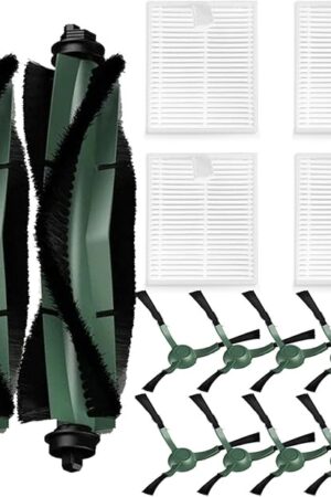 14 Pack Accessories Kit for iRobot Roomba Essential Series Q052-Vac2 105 Q0120 Y0140 Y0110 Q011 Robot Vacuum Cleaner,2 Roller Brush＆8 Side Brushes＆4 Hepa Filters (14 Packs)