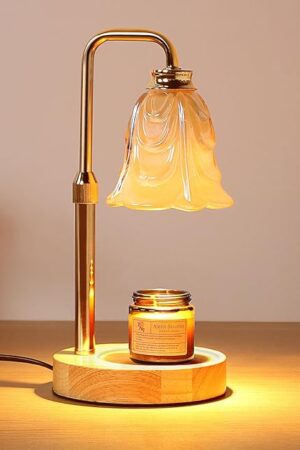 Candle Warmer Lamp with Timer Electric Candle Warmer Lamp Adjustable Height Candle Warmer Dimmable Wax Warmer Lamp Jar Candles with 2 Bulbs for Home Decor & Office