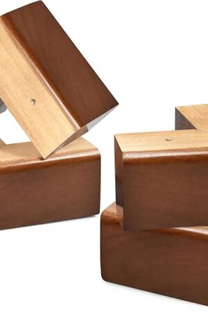 AORYVIC Solid Wood Legs for Furniture, L-Shaped Bed Risers, 3 inch Furniture Legs for Sofa Couch Dresser Cabinet Table, Couch Sofa Feet, Furniture Risers, Bed Lifters 4 Pack