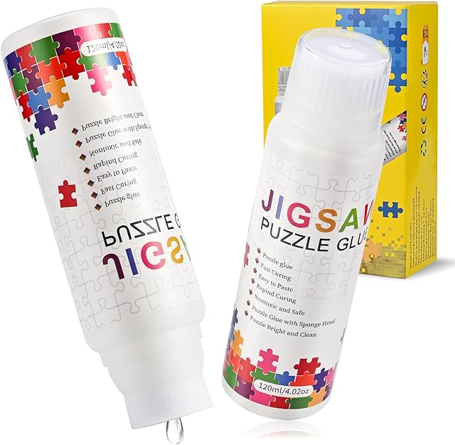 The 2 x 120ml Jigsaw Puzzle Glue Clear, 8 Oz Glue for Puzzles to Frame, Clear Puzzle Glues Kit, Puzzle Preserver Sealer for 1000 Pieces, Wood Puzzle Saver Glues Spray, 2 Pack