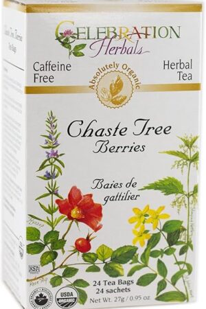 Celebration Herbals Organic Chaste Tree Berries Tea, 24 Bags