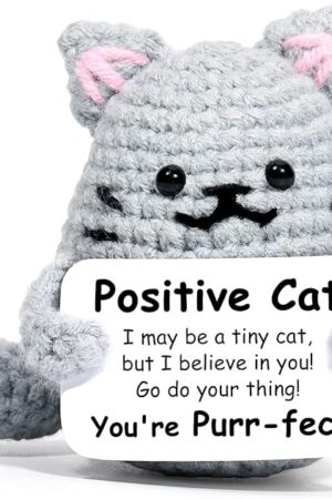 AICase Inspirational Crochet Positive Cat Animals, College Graduation Emotional Support Nuggets Funny Cat Lover Gifts for Women Her Men Mom Dad Fathers Day Birthday Cute Themed Decor Stuff Merch