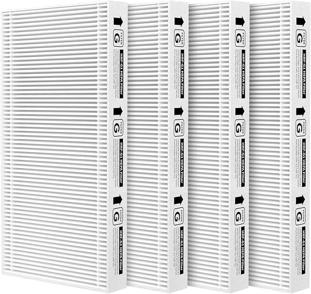 4-Pack HRF-G Replacement Filter Compatible with Honey-Well HPA030/HPA080/HPA180/HPA020/HPA075/HPA175 Series Purifiers Filter G, Part Number HRF-G1/HRF-G2